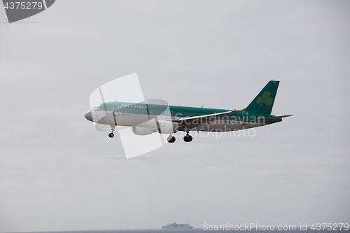 Image of ARECIFE, SPAIN - APRIL, 15 2017: AirBus A320 of Aer Lingus ready