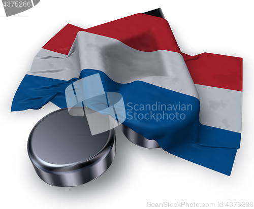Image of music note and dutch flag - 3d rendering