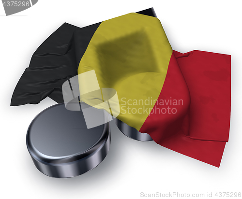 Image of music note and flag of belgium - 3d rendering