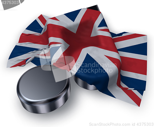 Image of music note and flag of the united kingdom - 3d rendering