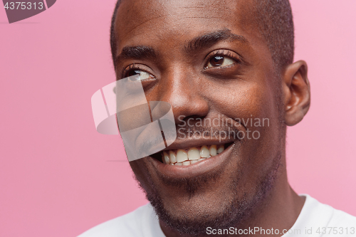 Image of Portrait of a very happy afro American man