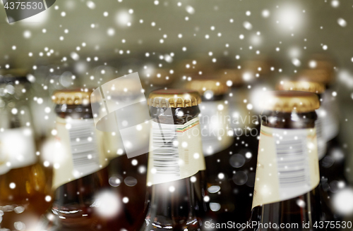 Image of close up of bottles at liquor store