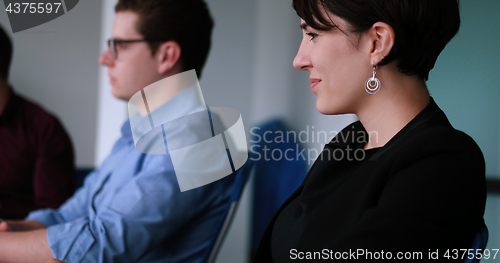 Image of Business Team At A Meeting at modern office building