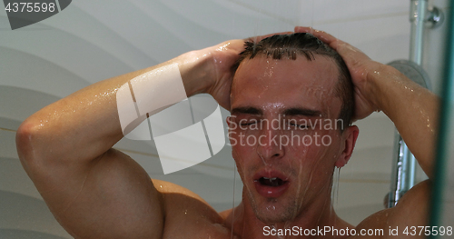 Image of Man Under Shower