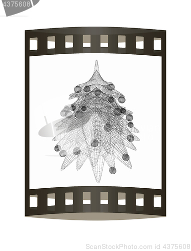 Image of Christmas tree concept. 3d illustration. The film strip.