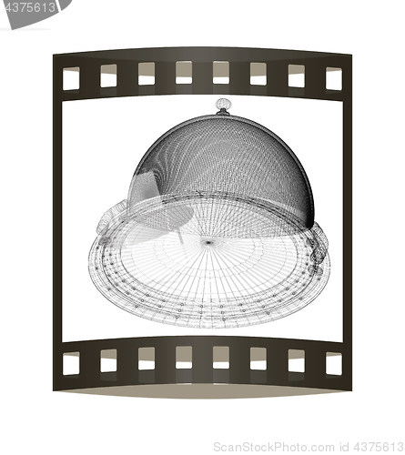 Image of Restaurant cloche concept. 3d illustration. The film strip.