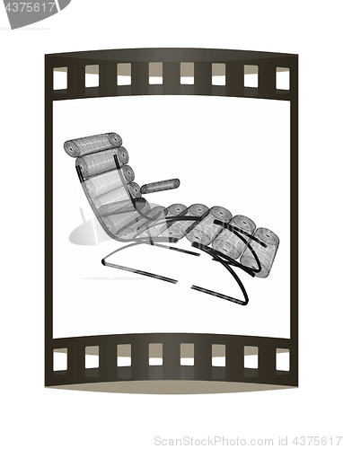 Image of Medical chair for cosmetology. 3d illustration. The film strip.