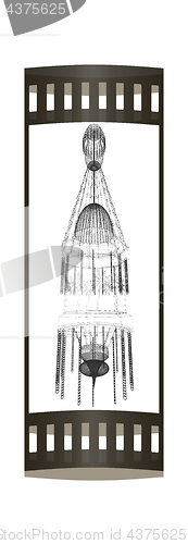 Image of Traditional arabic lamp - Arabian chandelier. 3D illustration.. 