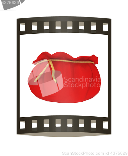 Image of Bag on a white background. 3D illustration. The film strip.