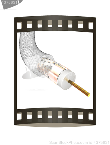 Image of Cables for high tech connect. 3d illustration. The film strip.