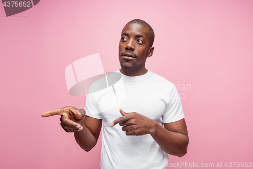 Image of Portrait of a serious afro American man