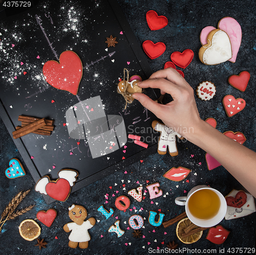 Image of Math, hearts, formula of love