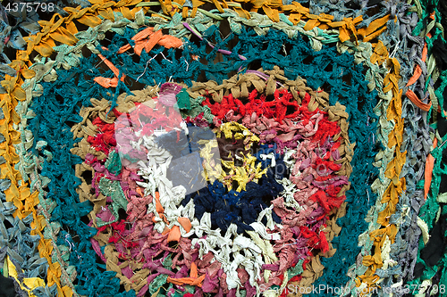 Image of Colorful round handmade floor carpet