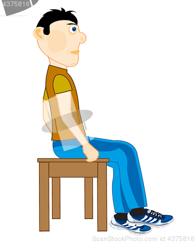 Image of Man sits on chair