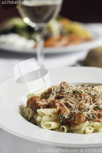 Image of pasta dish in a restaurant