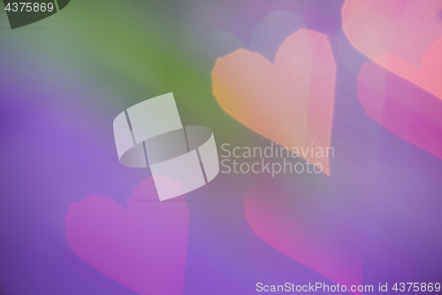 Image of Defocused bokeh light hearts