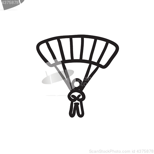 Image of Skydiving sketch icon.