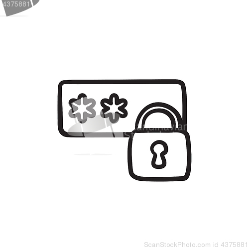 Image of Password protected sketch icon.