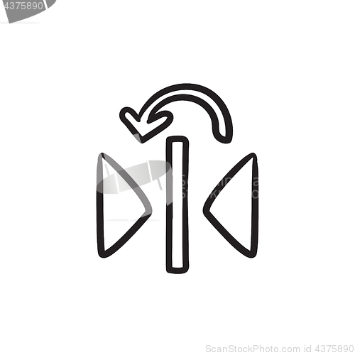 Image of Play button sketch icon.