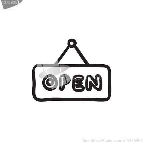 Image of Open sign sketch icon.