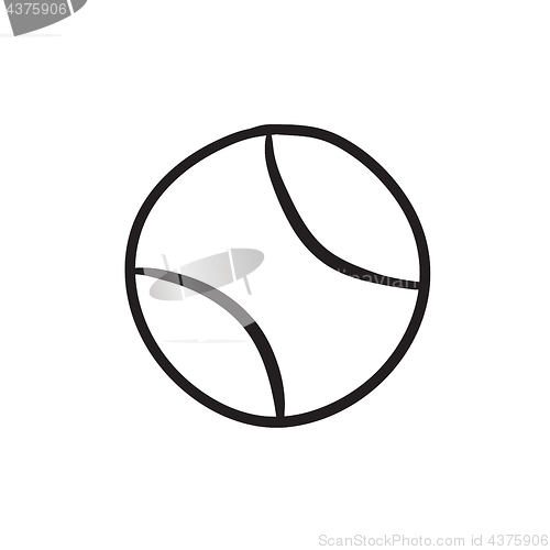 Image of Tennis ball sketch icon.