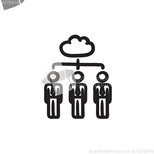 Image of Cloud computing sketch icon.