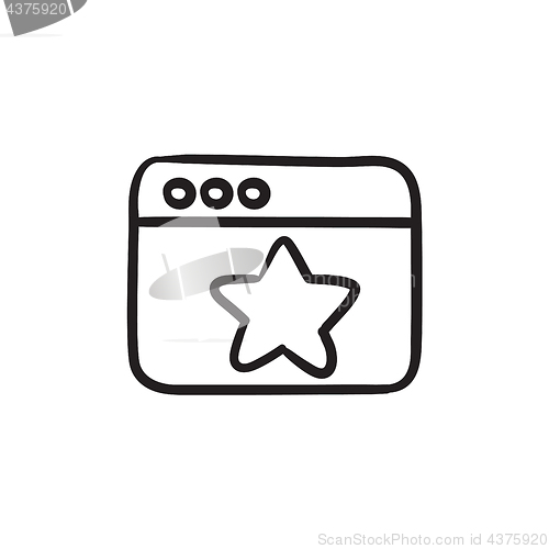 Image of Browser window with star sign sketch icon.