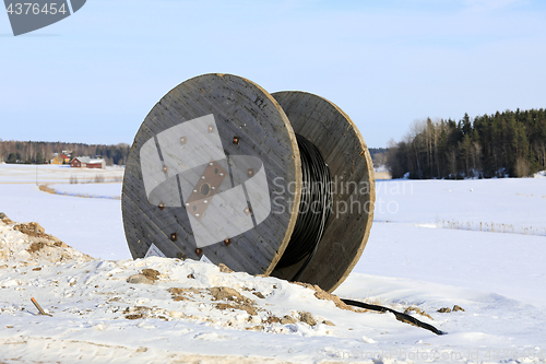 Image of Cable Reel For Undergrounding at Rural Work Site