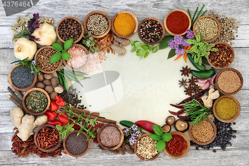 Image of Spice and Herb Abstract Border