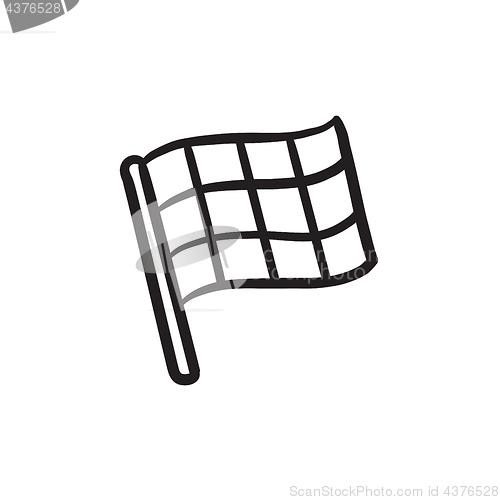 Image of Checkered flag sketch icon.