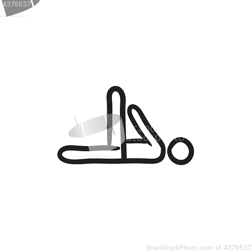 Image of Man making exercises sketch icon.