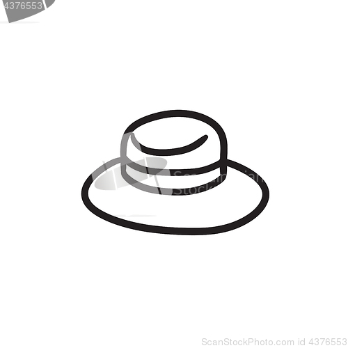 Image of Summer hat sketch icon.