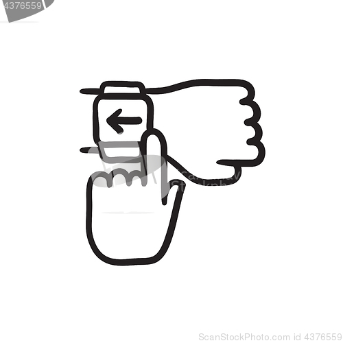 Image of Smartwatch sketch icon.