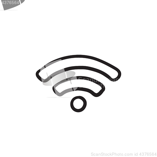 Image of Wifi sign sketch icon.