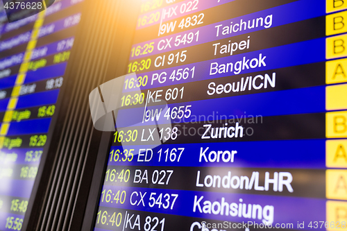 Image of Flight number on screen