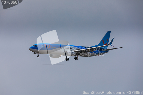 Image of ARECIFE, SPAIN - APRIL, 16 2017: Boeing 737-800 of TUI with the 