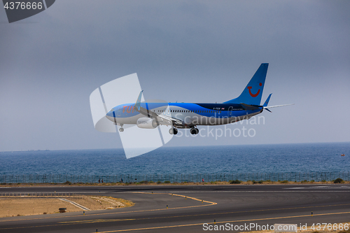 Image of ARECIFE, SPAIN - APRIL, 16 2017: Boeing 737-800 of TUI with the 