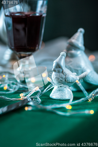 Image of Beautiful Christmas table setting with decorations