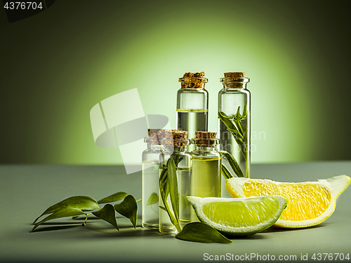 Image of Lemon oil isolated on black table
