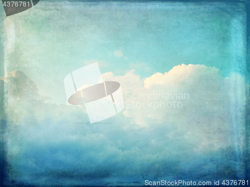 Image of Vintage blue sky and clouds background