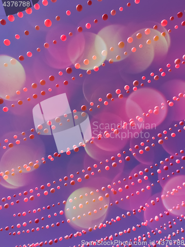 Image of Sky background with balloon decorations and purple bokeh lights