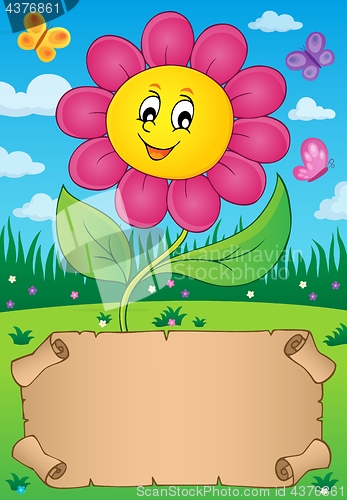 Image of Small parchment with happy flower