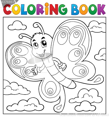 Image of Coloring book happy butterfly topic 3