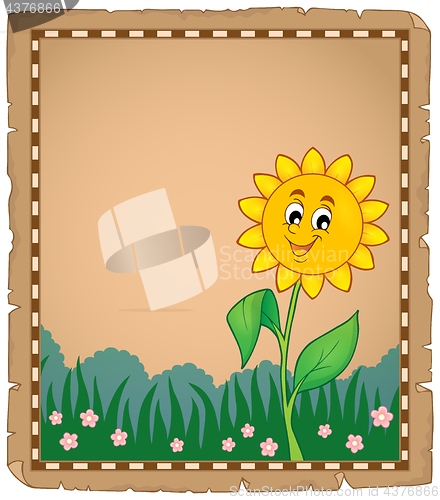 Image of Parchment with happy flower 1