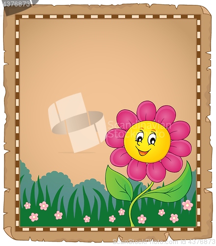Image of Parchment with happy flower 2