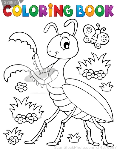 Image of Coloring book praying mantis theme 1