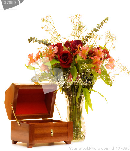 Image of Jewelry Box and Flowers