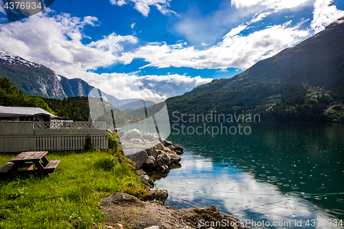 Image of lovatnet lake Beautiful Nature Norway.