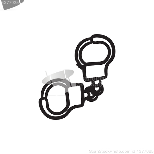 Image of Handcuffs sketch icon.