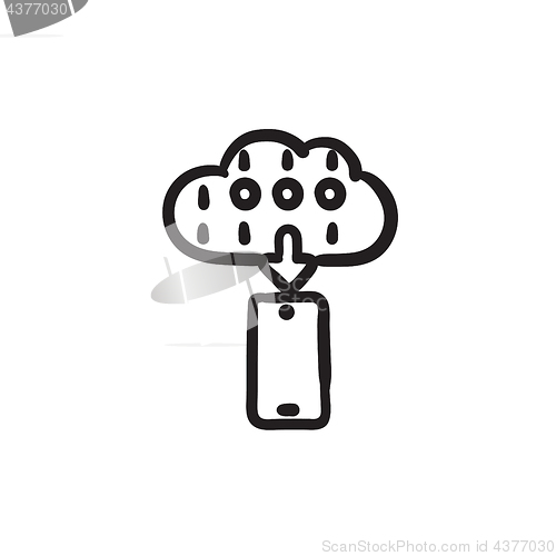 Image of Cloud computing sketch icon.